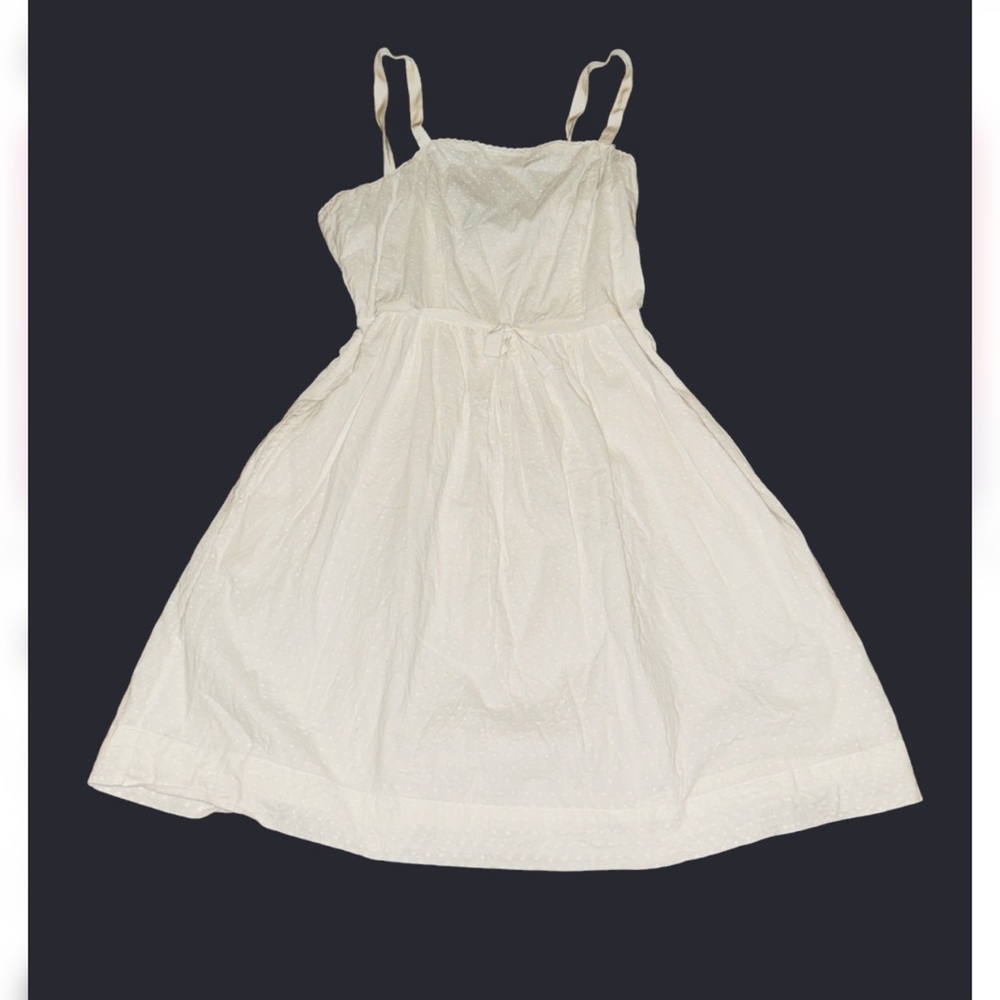 Tommy Hilfiger White BabyDoll Dress Lace Trim Ribbon Waist Size10 Fairy Coquette